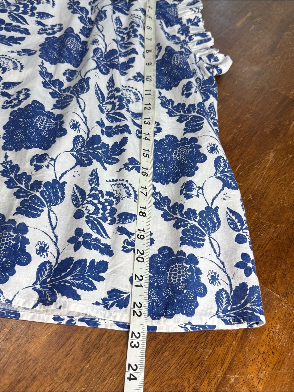 THML White Blouse with Blue Floral Print - Picture 5 of 7
